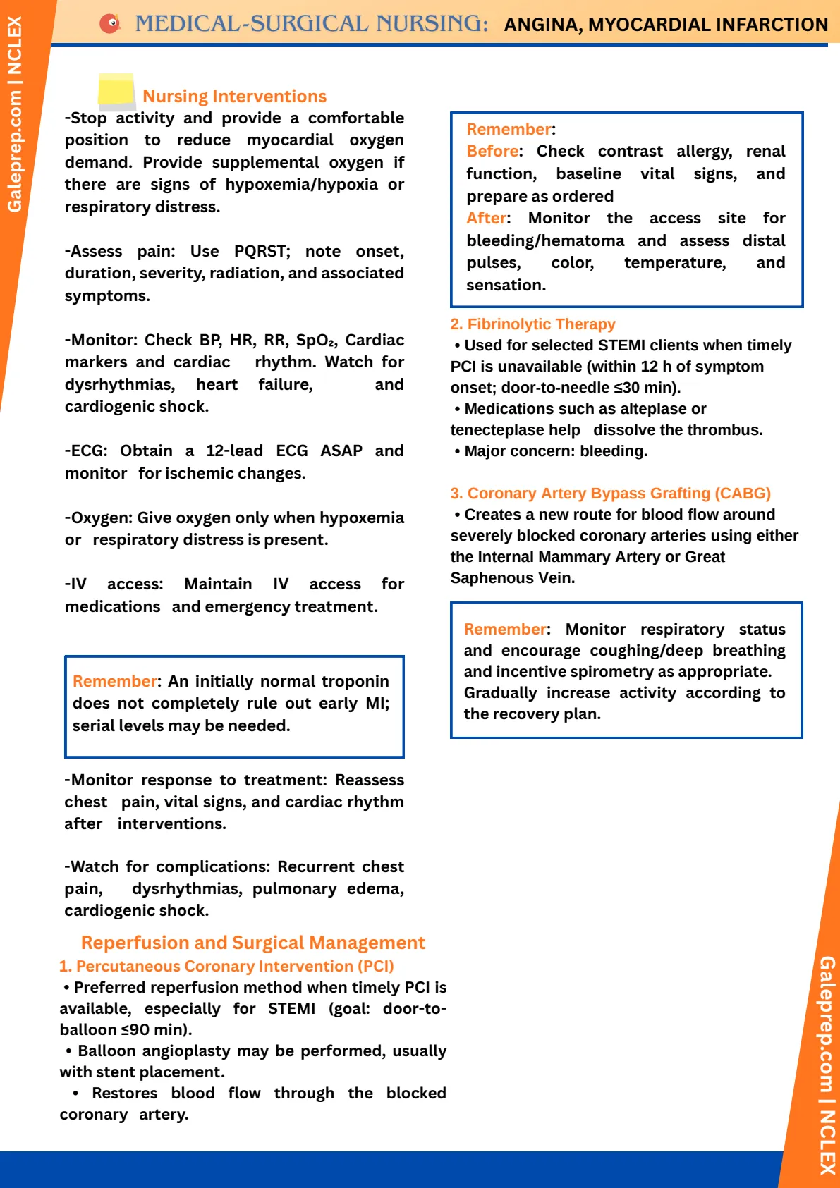 Angina & Myocardial Infarction cheat sheet, page 4 of 4
