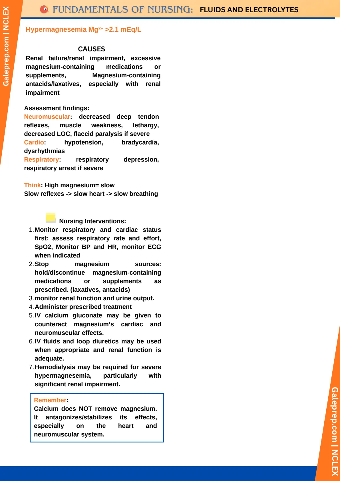 Fluids & Electrolytes cheat sheet, page 7 of 7