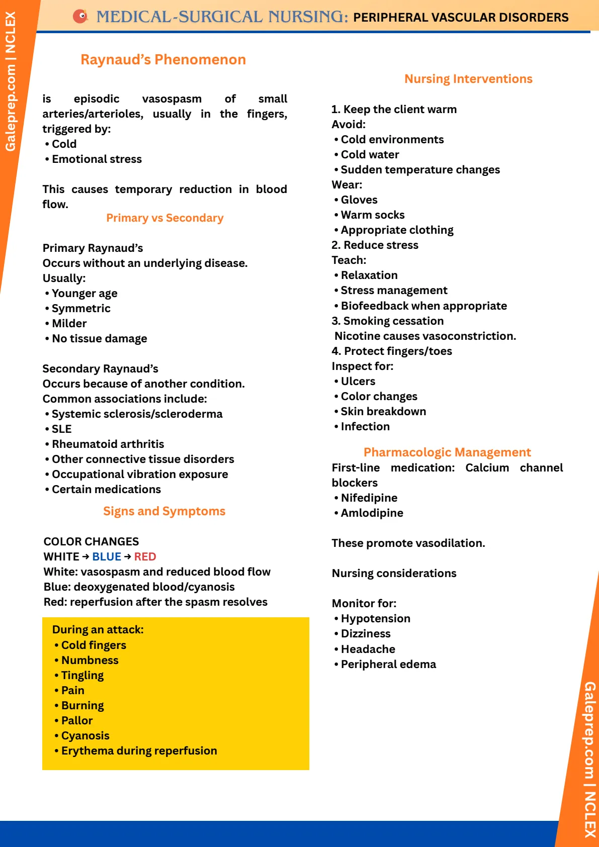 Peripheral Vascular Disorders cheat sheet, page 4 of 5