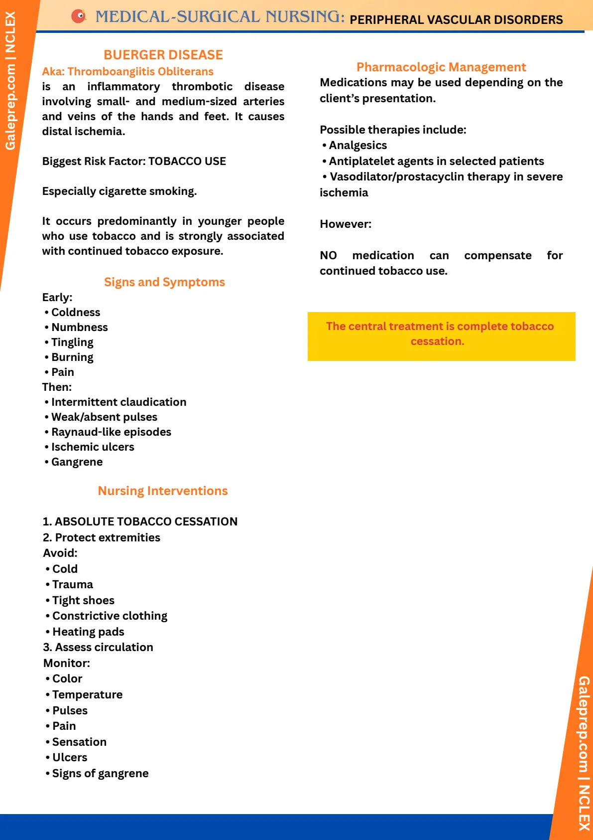 Peripheral Vascular Disorders cheat sheet, page 5 of 5